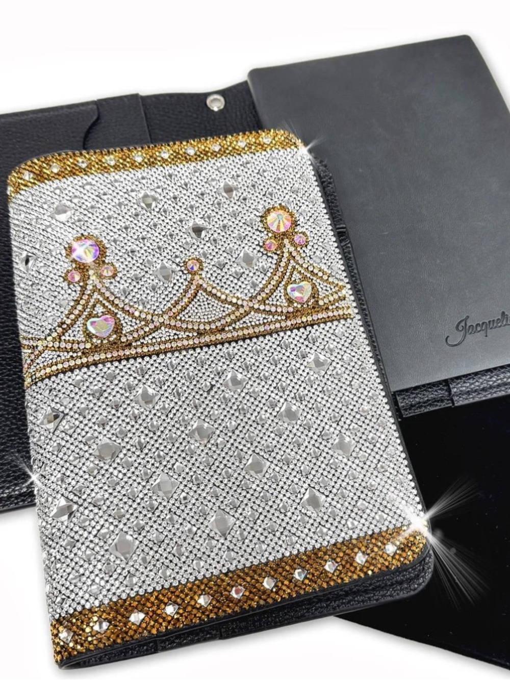Rhinestone Crown notebook - Silver & Gold Bling